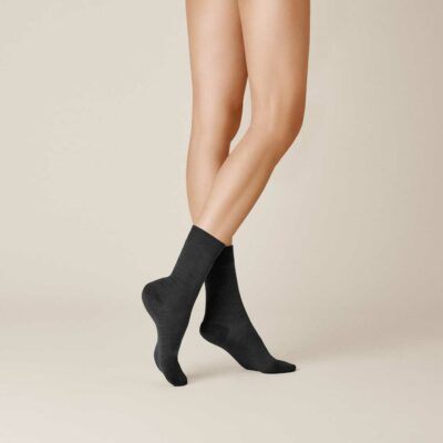 KUNERT Damen SENSUAL MERINO  -  35/38 - Socken aus Merinowolle - Black (Schwarz)