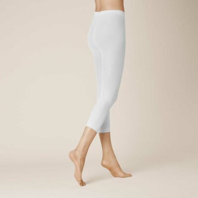 KUNERT Damen VELVET 50    -  38/40 - Semi-blickdichte Leggings mit Mausezähnchen im Abschlussbund - White (Weiß)
