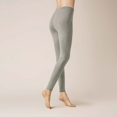 KUNERT Damen LIZ -  48/50 - Feine  hochwertige Baumwoll-Leggings / Strickleggings - Lichtgrau (Grau)