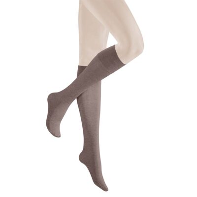 KUNERT Damen VELVET MELANGE -  39/42 - Unwiderstehlich weiche Melange-Kniestrümpfe - Taupe (Braun)
