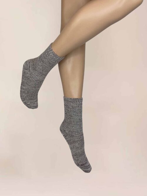 KUNERT Damen WINTER FLASH -  39/42 - Damen Socke aus Schurwolle in Handstrick-Optik - Black (Schwarz)
